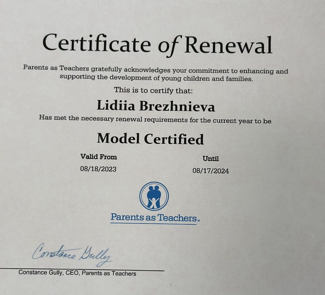 Parents as Teachers Certificate