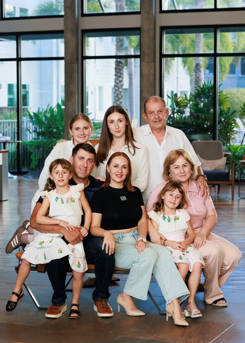 Lidiia with her family